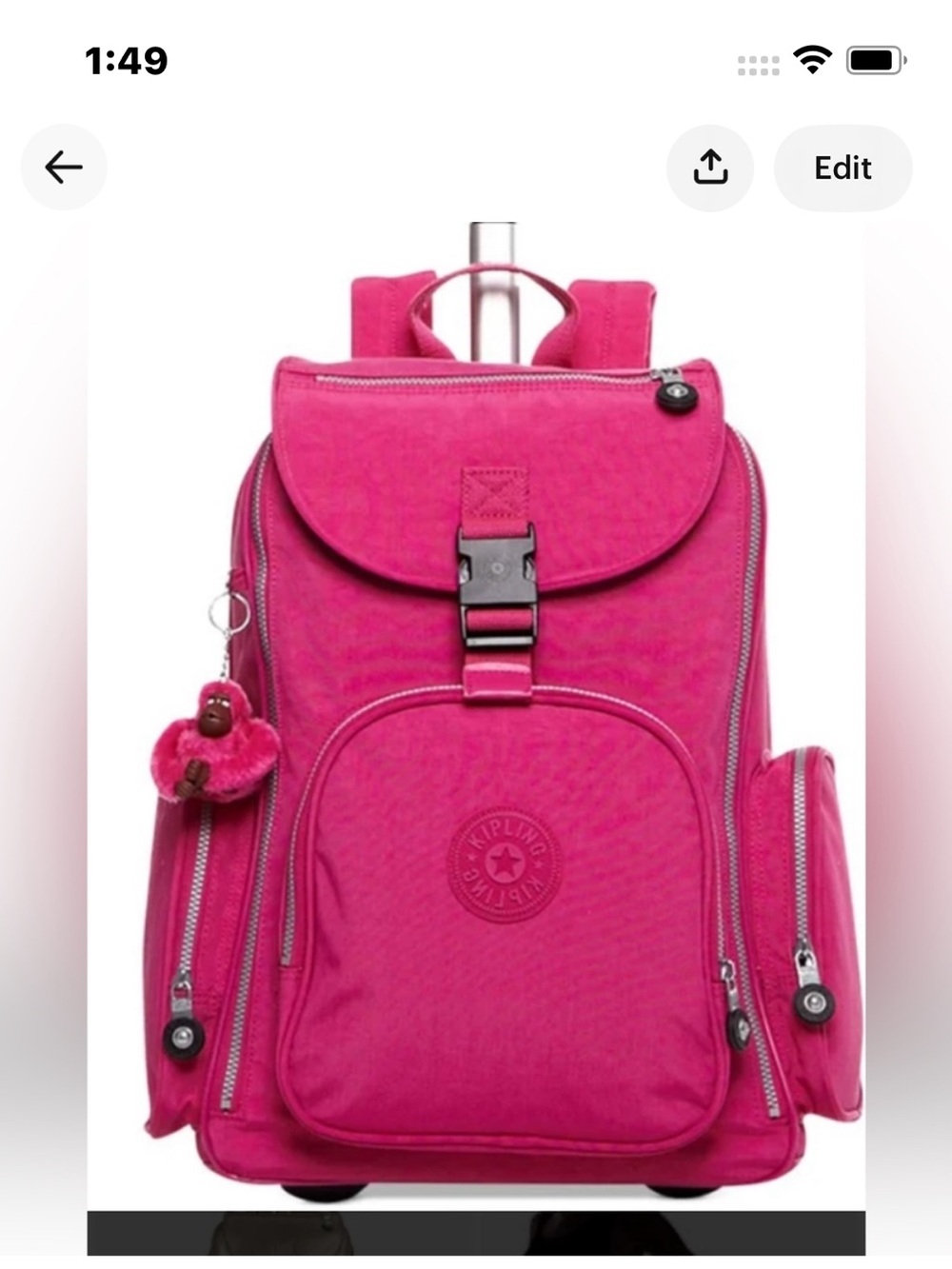 Kipling Alcatraz Wheeled
Backpack - Pink